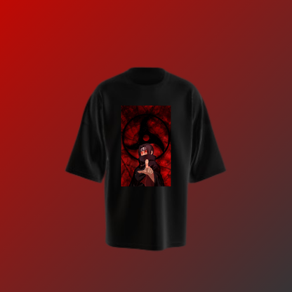 Itachi Printed Oversized T-Shirt – Anime Streetwear | Pinaacaa