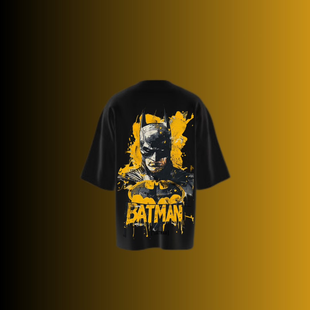 Oversized black batman printed t-shirt