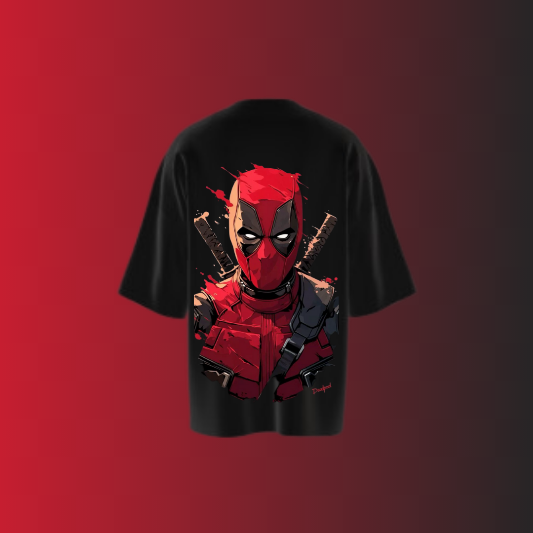 Deadpool Oversized T-Shirt for Men & Women – 100% Cotton, Graphic Printed, Round Neck, ₹499