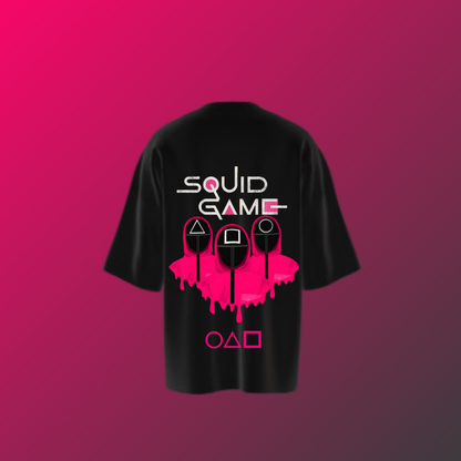 Black Oversized Squid Game 2 Printed T-Shirt